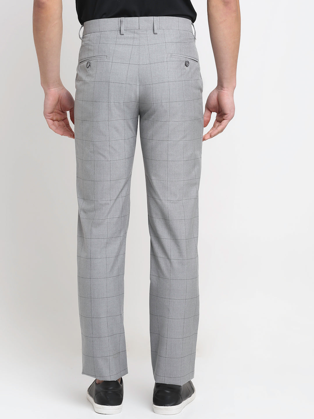 Mens Summer Trousers Grey Check Blue Black Tailored Fit Classic Wedding  Formal: Buy Online - Happy Gentleman United States