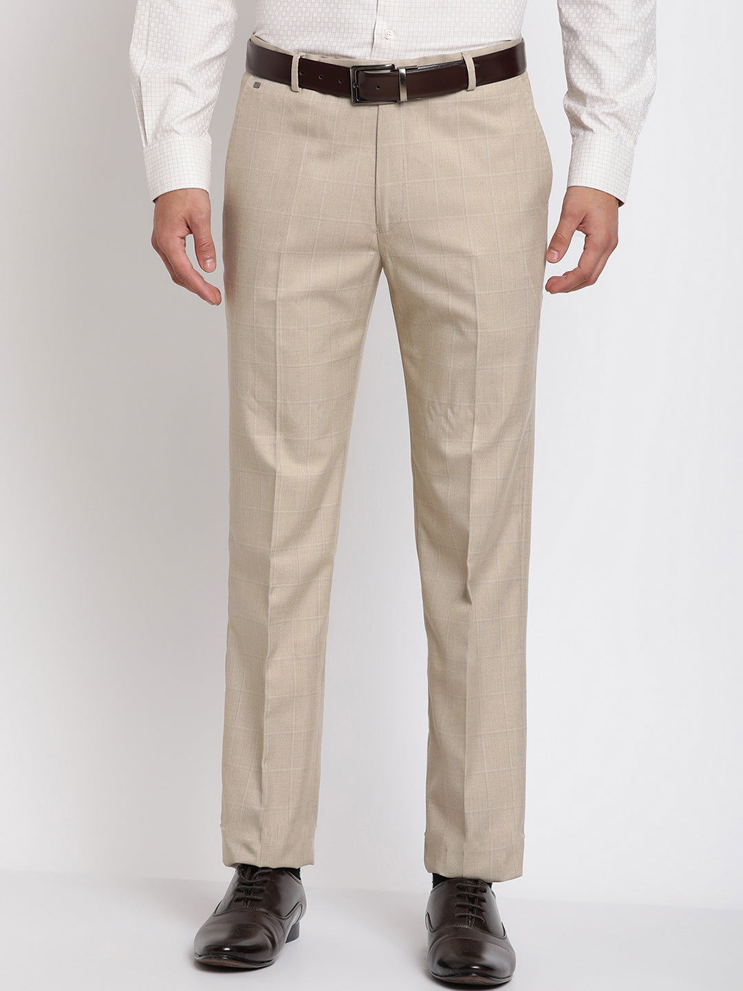 Buy Cantabil Light Grey Regular Fit Printed Flat Front Trousers for Men's  Online @ Tata CLiQ