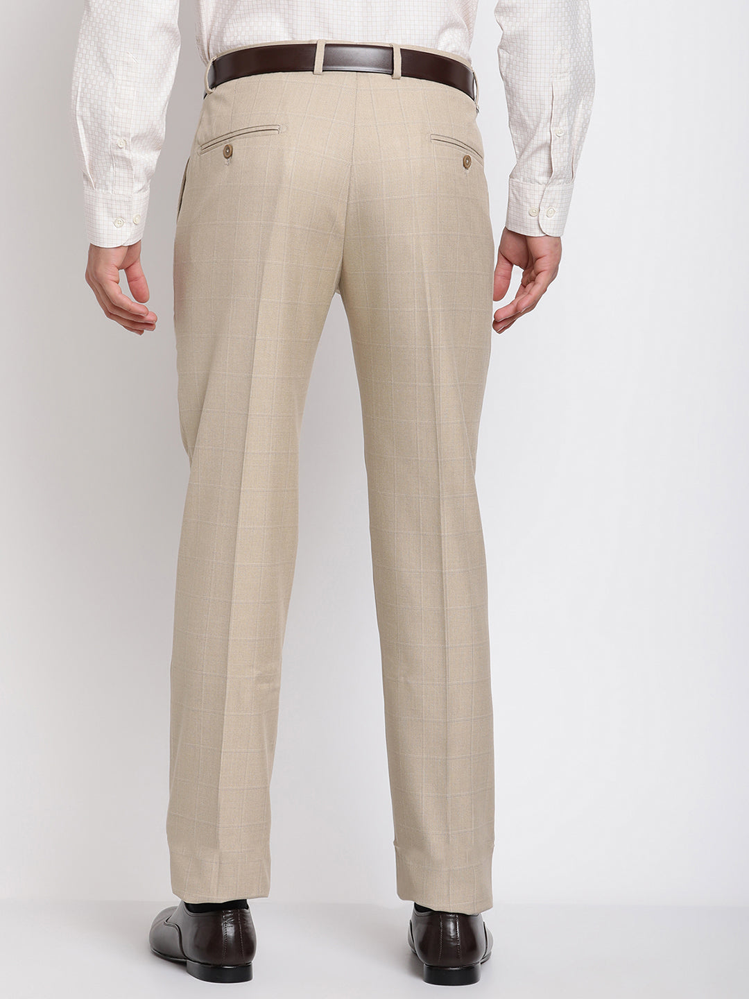 Cantabil Men's Fawn Formal Trousers (6768556769419)