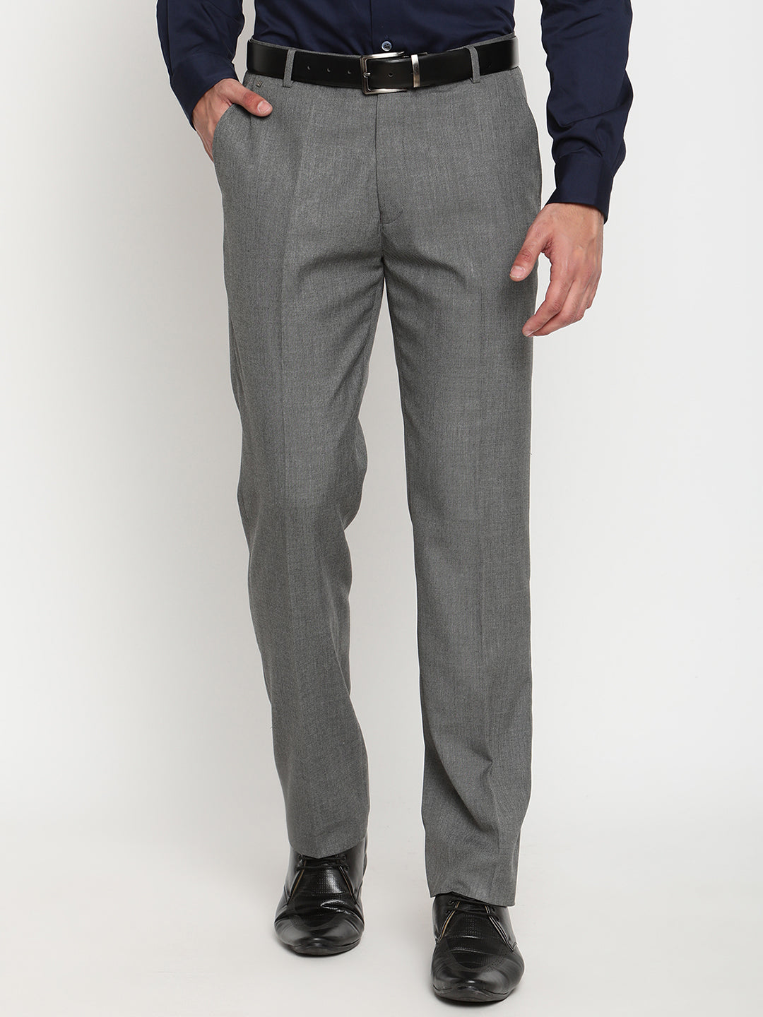 Cantabil Men's Grey Formal Trousers (6794638065803)