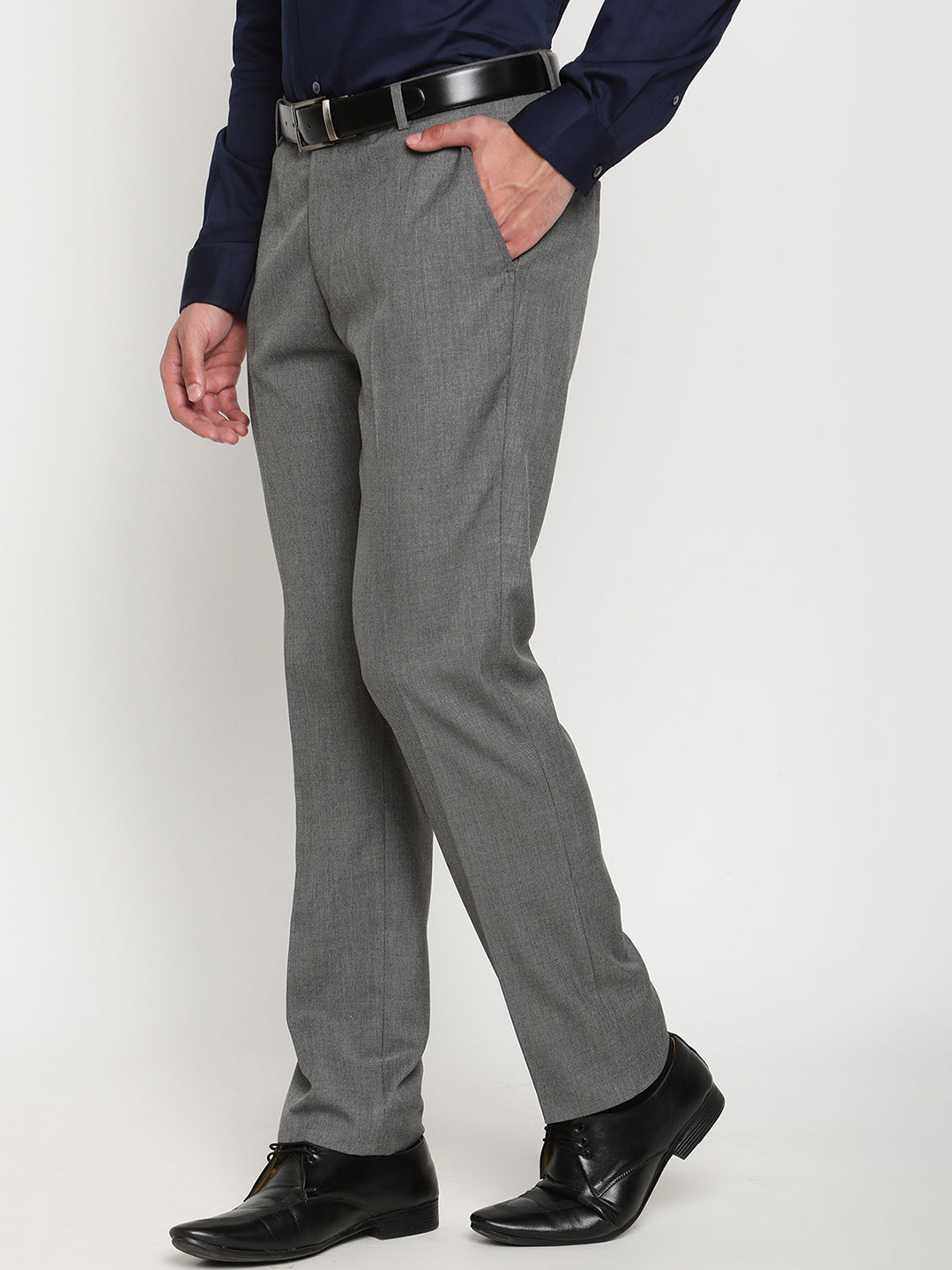 Cantabil Men's Grey Formal Trousers (6794638065803)