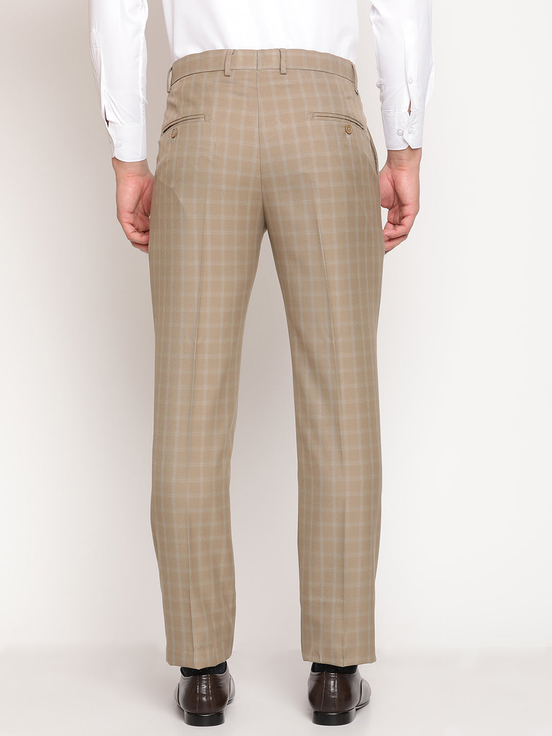 Cantabil Men's Beige Formal Trousers (6805927002251)