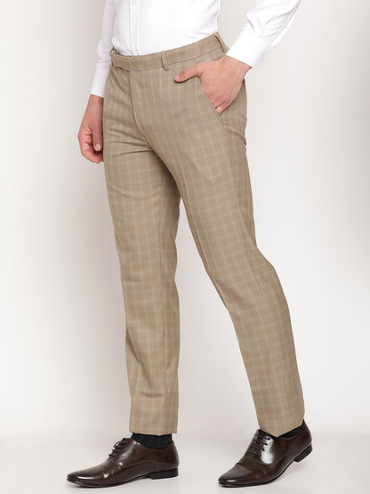 Cantabil Men's Beige Formal Trousers (6805927002251)