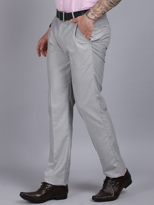 Cantabil Men's Light Grey Formal Trousers (6853854003339)