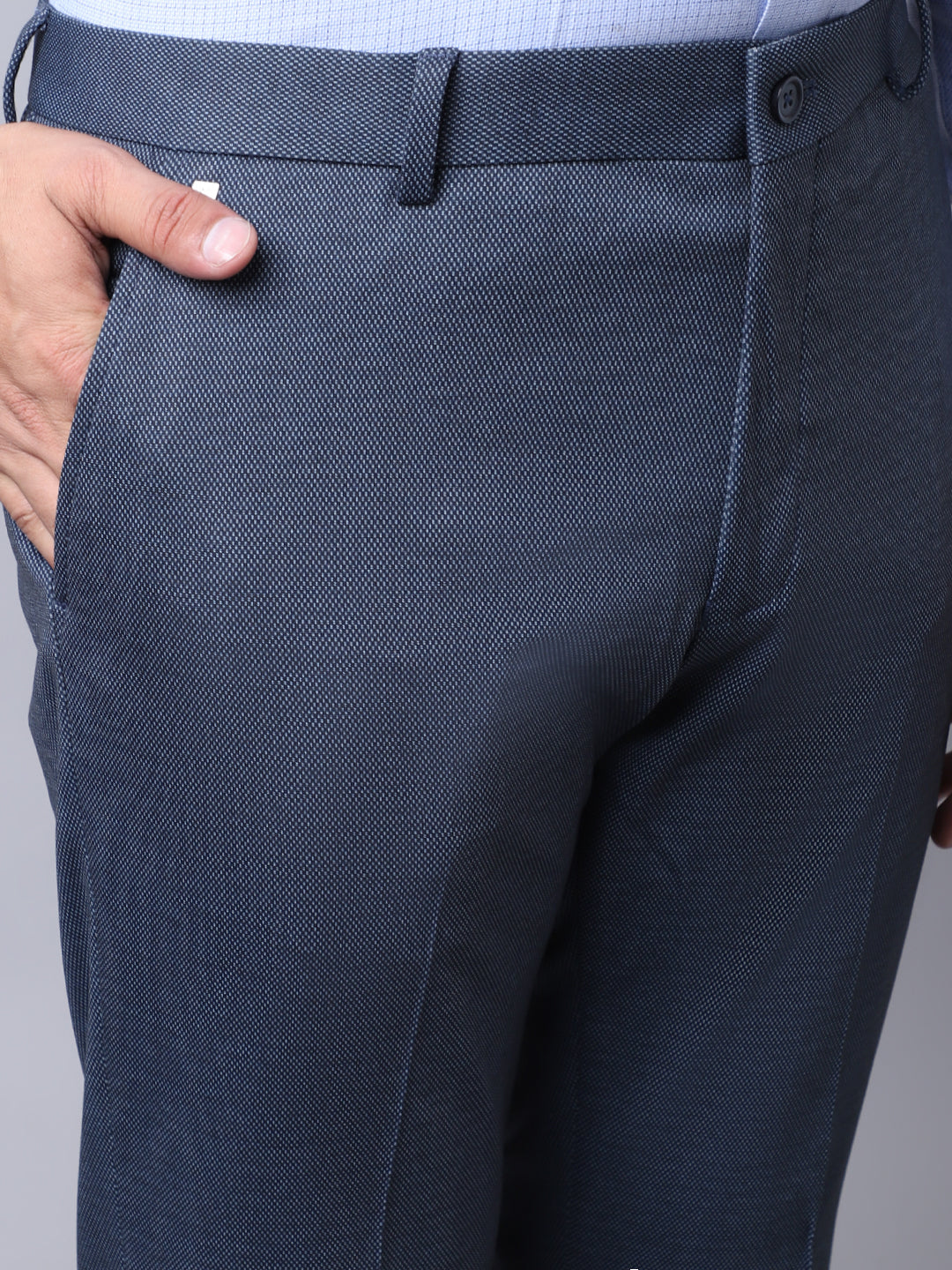 Cantabil Men's Navy Formal Trousers (7018662756491)