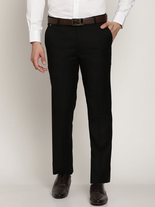 Cantabil Men's Black Formal Trousers (6829057212555)