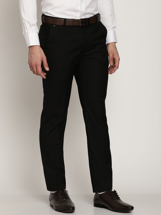 Cantabil Men's Black Formal Trousers (6829057212555)