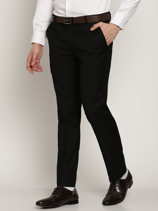 Cantabil Men's Black Formal Trousers (6829057212555)