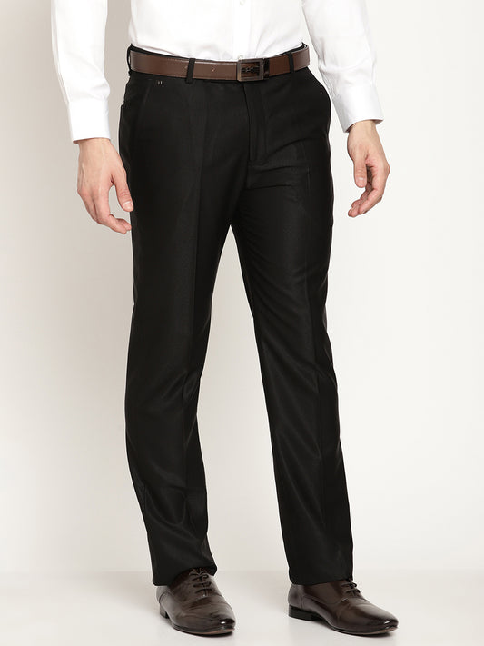 Cantabil Men's Black Formal Trousers (6829065928843)