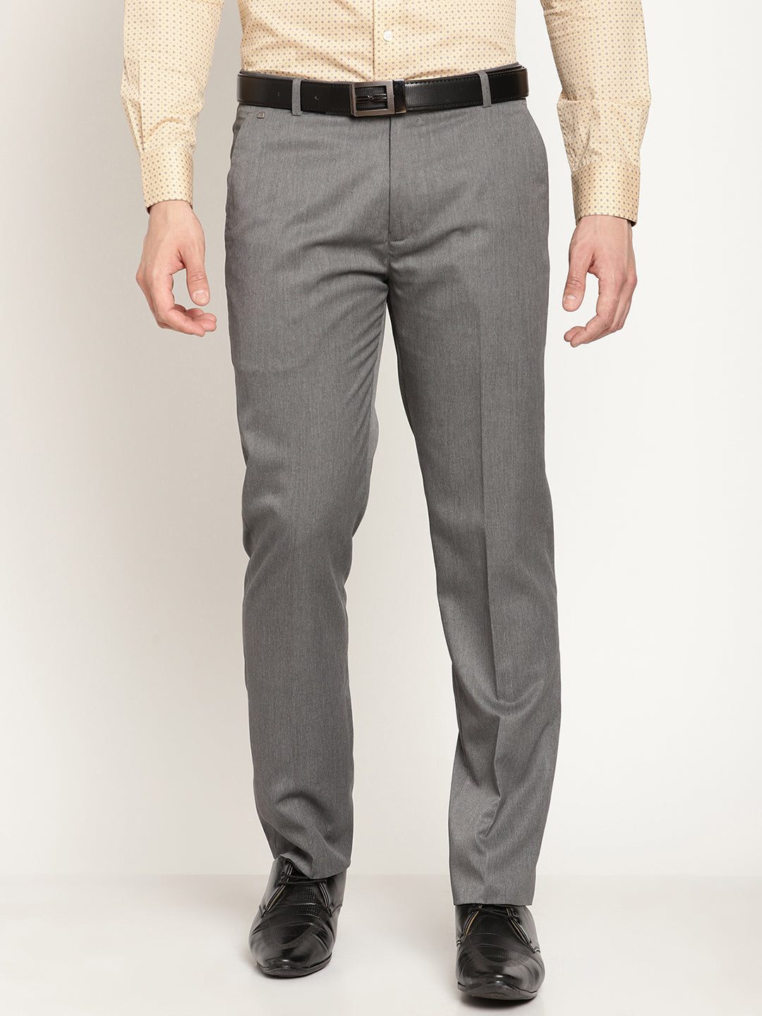 Cantabil Men's Grey Formal Trousers (6829063405707)