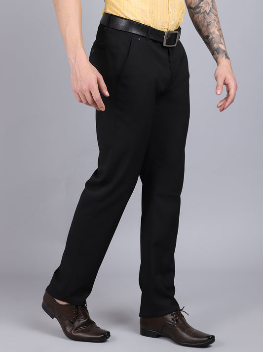 Cantabil Men's Black Formal Trousers (6853830901899)