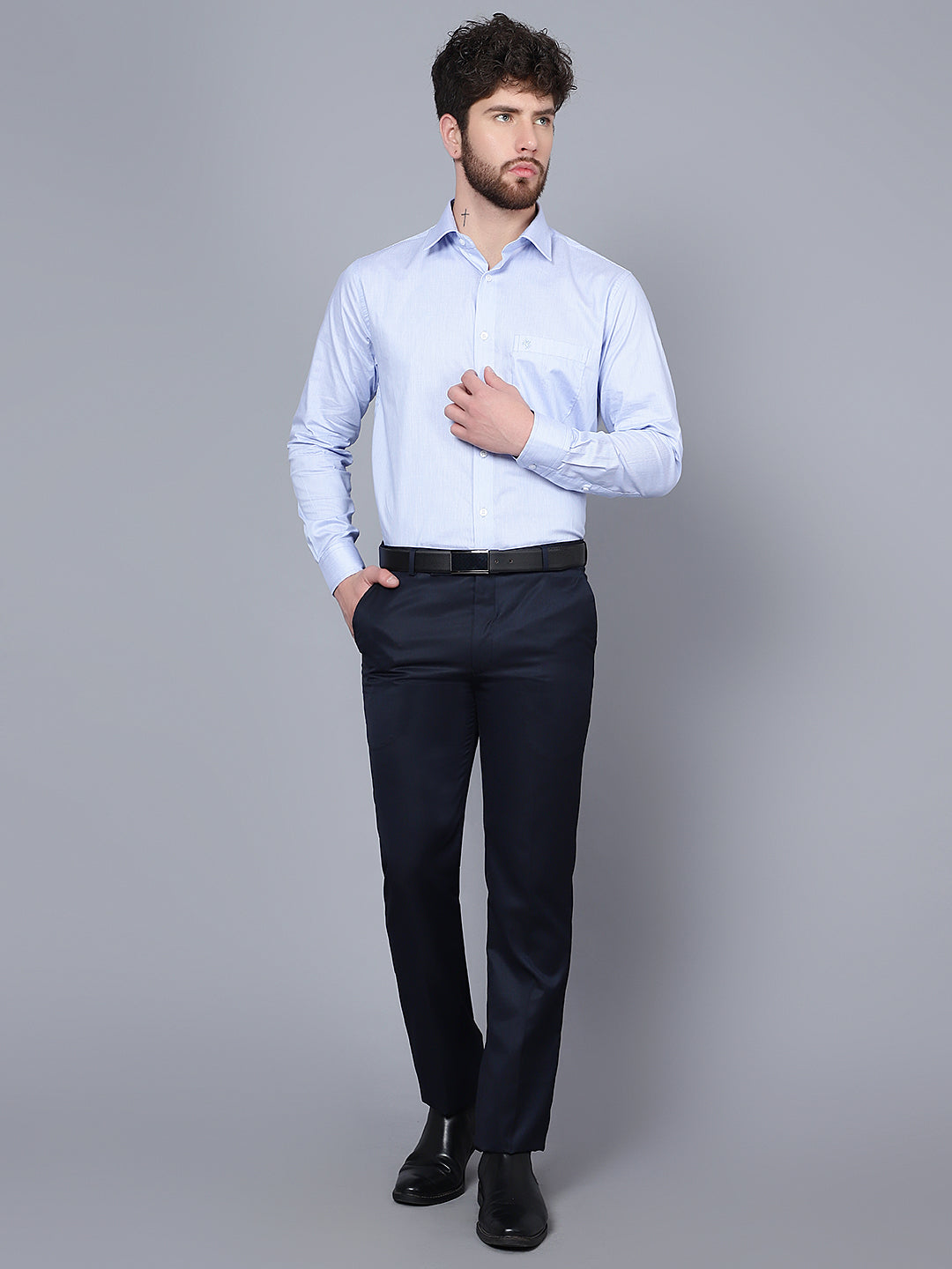 Cantabil Men Navy Trouser (7089823056011)