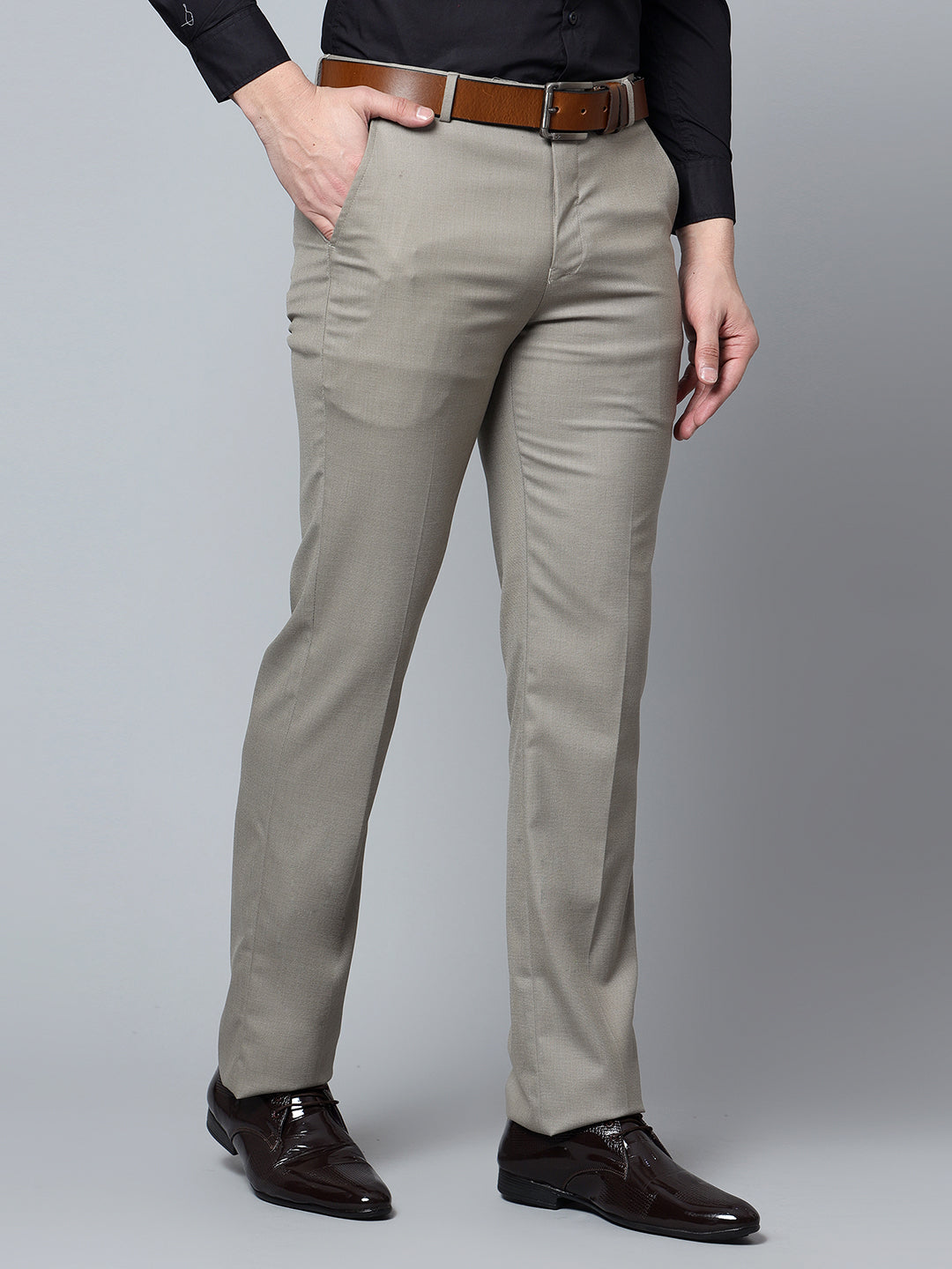 Cantabil Men Beige Trouser (7121324146827)