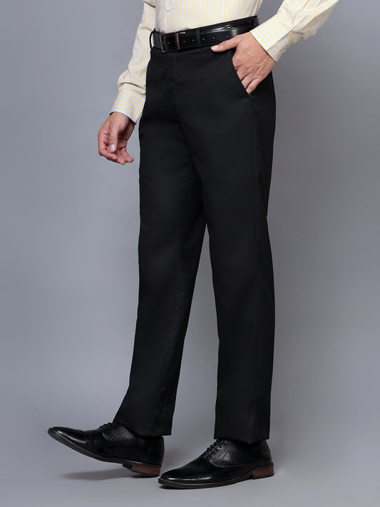 Cantabil Men Black Formal Trouser (7121530421387)