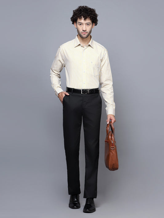 Cantabil Men Black Formal Trouser (7121530421387)