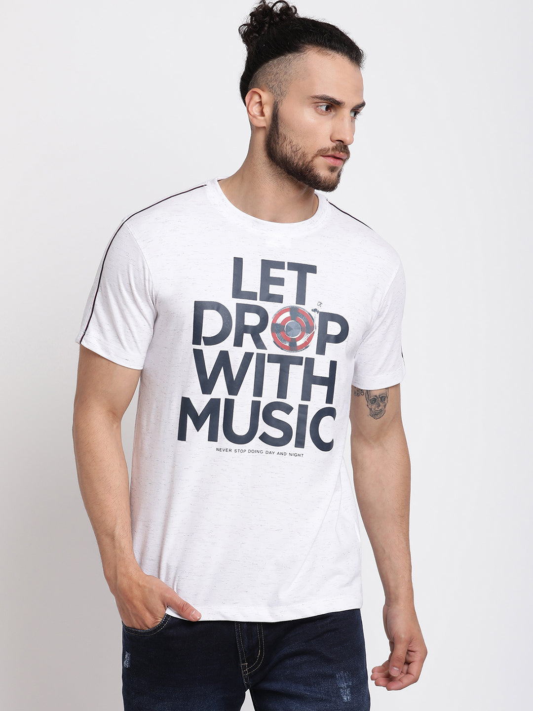 Cantabil Men's Off White T-Shirt (6769721933963)