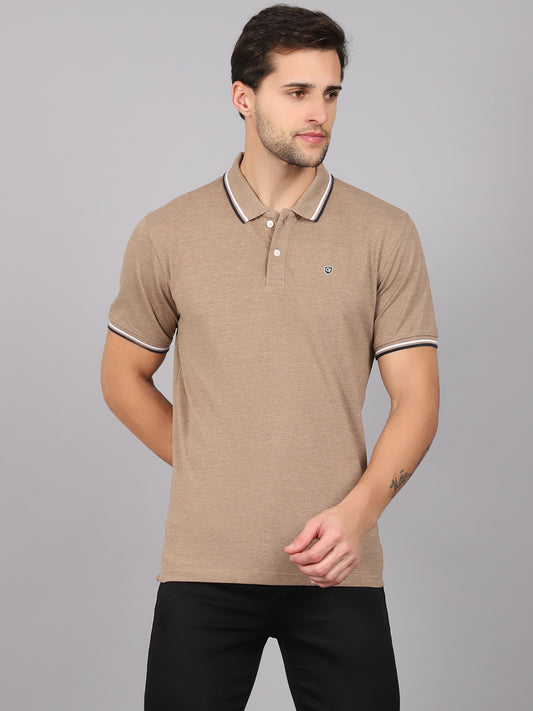 Cantabil Men's Brown T-Shirt (6842520830091)