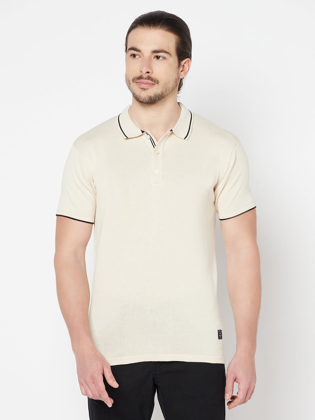 Cantabil Men's Cream T-Shirt (6817041350795)