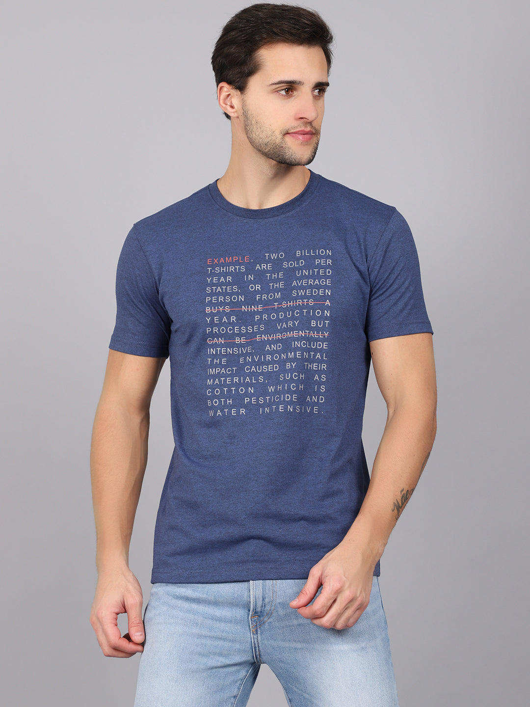 Cantabil Men's Blue T-Shirt (6842594361483)