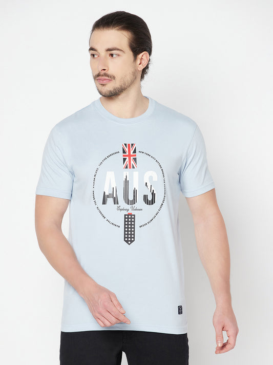 Cantabil Men's Sky Blue T-Shirt (6817150730379)