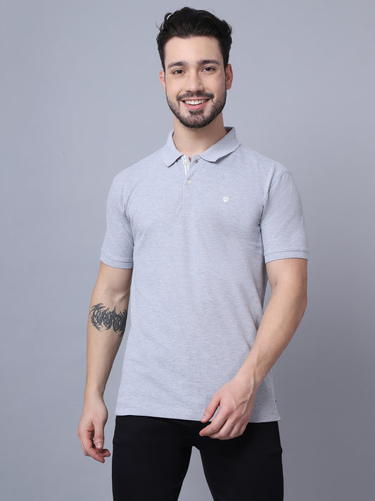 Cantabil Mens Grey Melange T-Shirt (7048930361483)