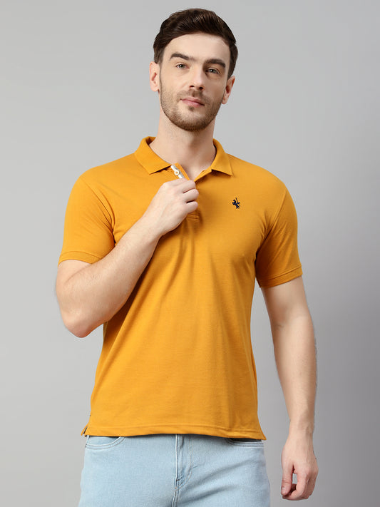 Cantabil Men Mustard T-Shirt (7113905930379)