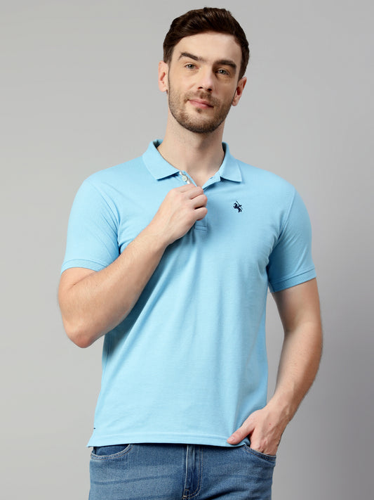 Cantabil Men Sky Blue T-Shirt (7113879027851)