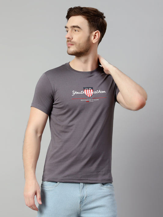 Cantabil Men Dark Grey T-Shirt (7113879945355)