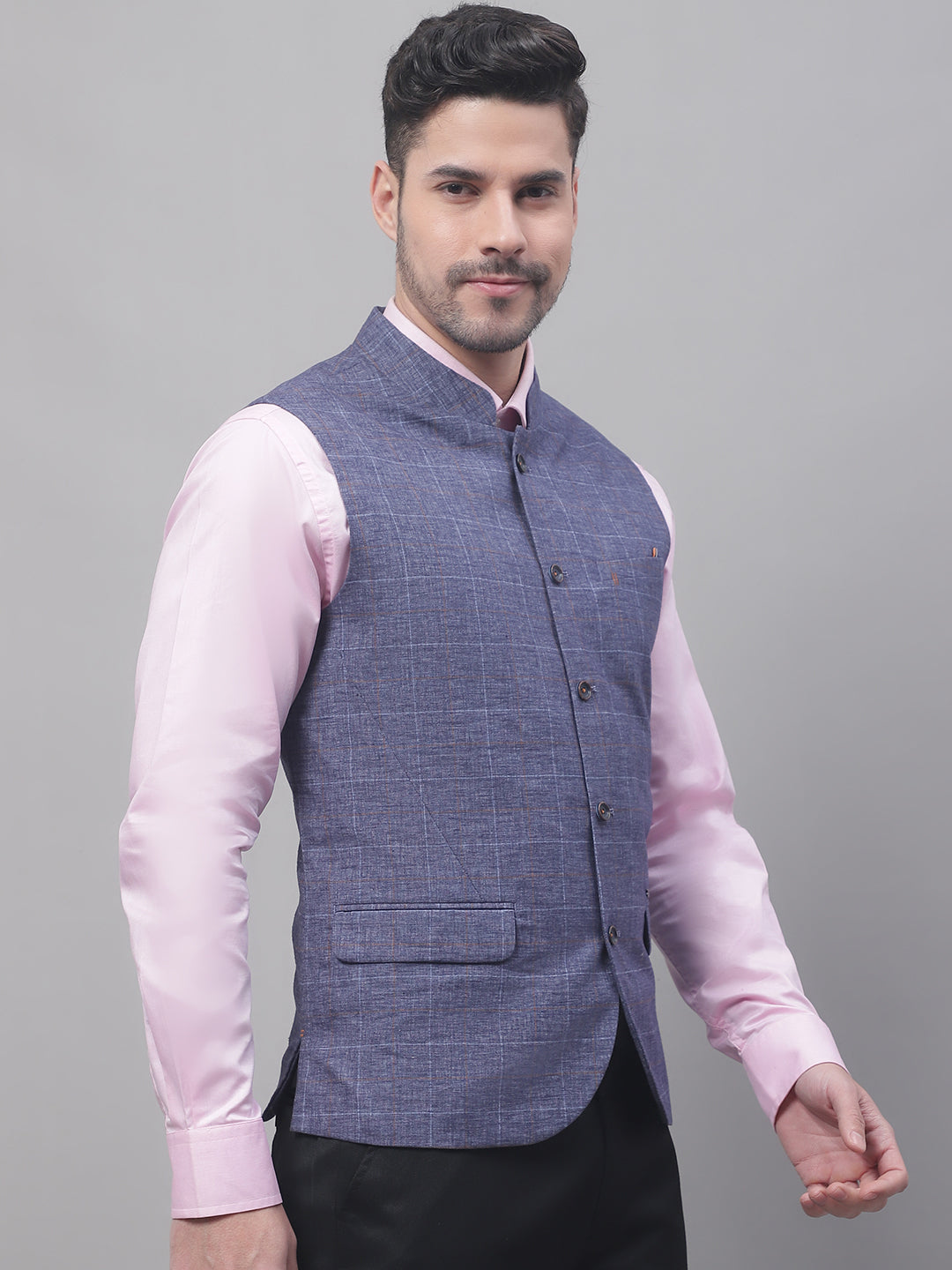 Cantabil Men Blue Waist Coat (7091662585995)