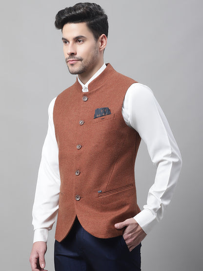 Cantabil Men's Rust Waist Coat (7082171826315)