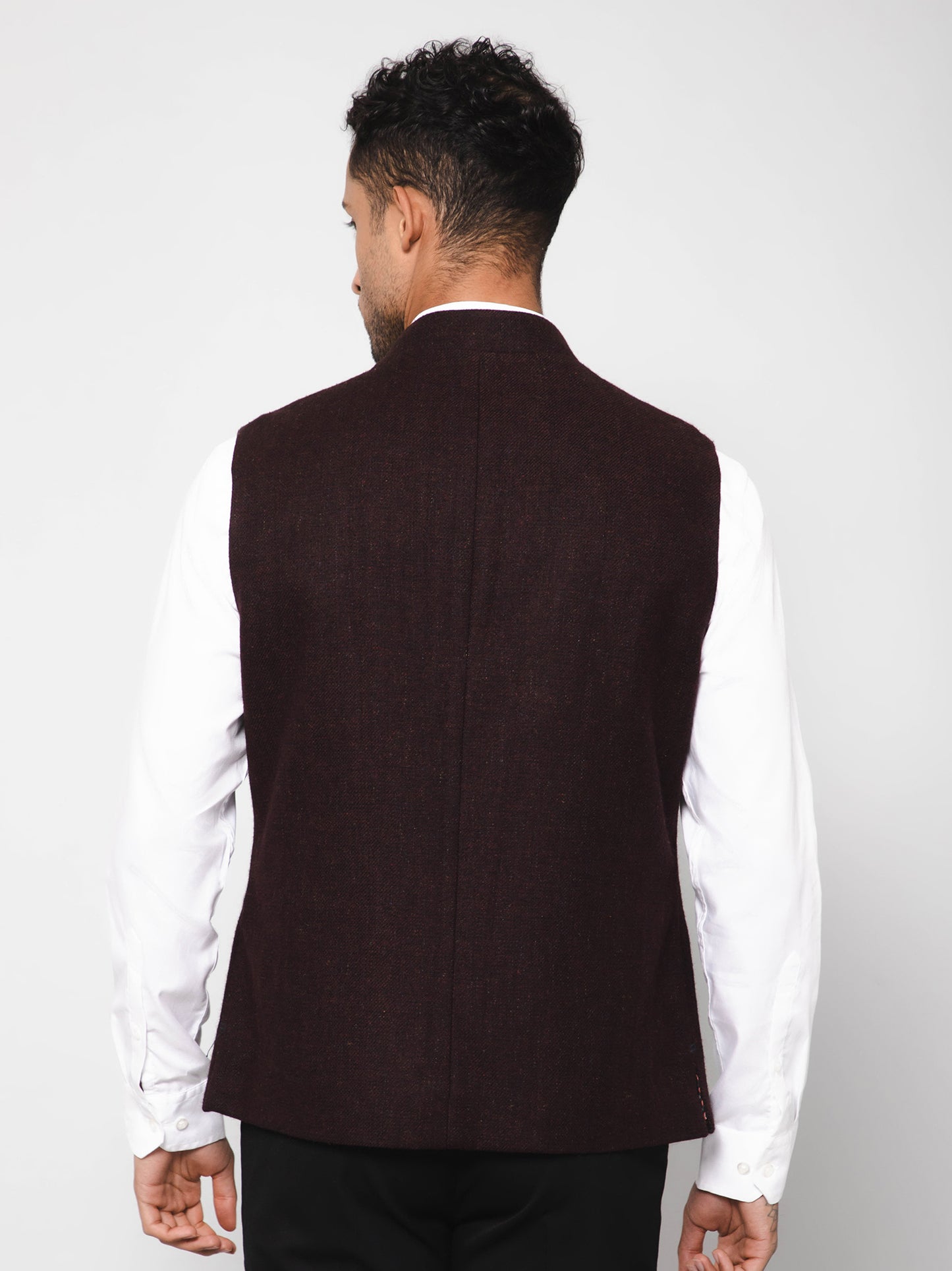 Cantabil Men Wine Waist Coat (7113930178699)