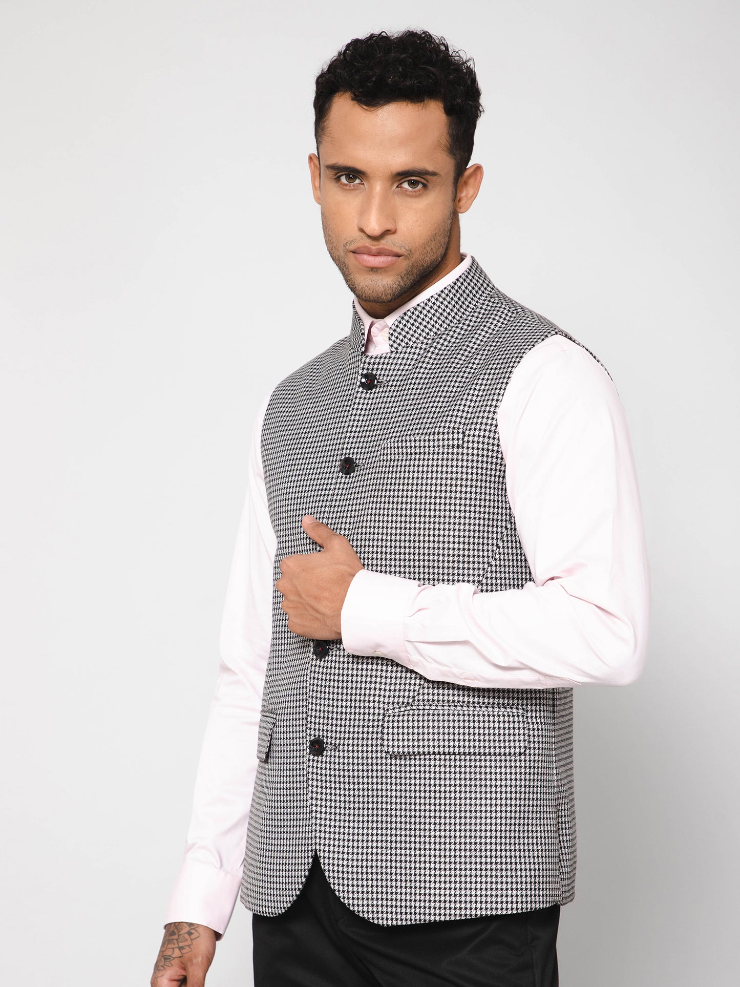 Cantabil Men Black Waist Coat (7114260119691)