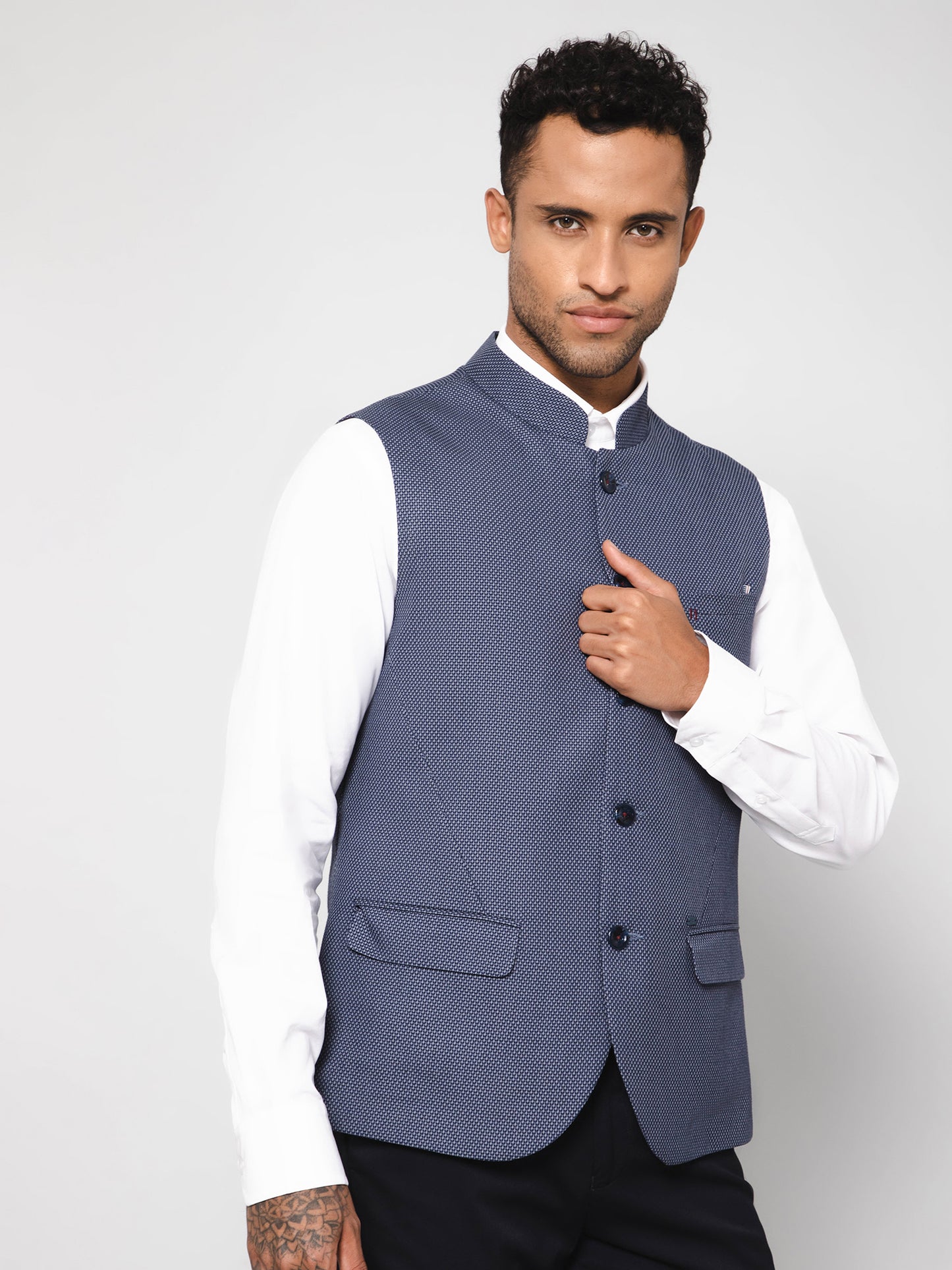 Cantabil Men Navy Waist Coat (7114263855243)