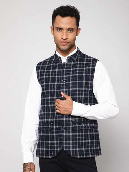 Cantabil Men Navy Waist Coat (7114264510603)