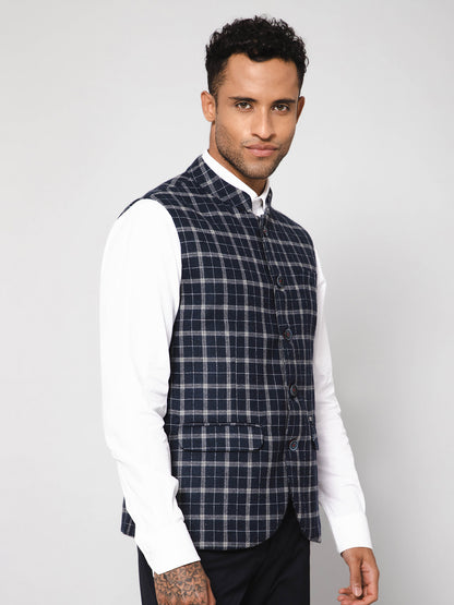 Cantabil Men Navy Waist Coat (7114264510603)