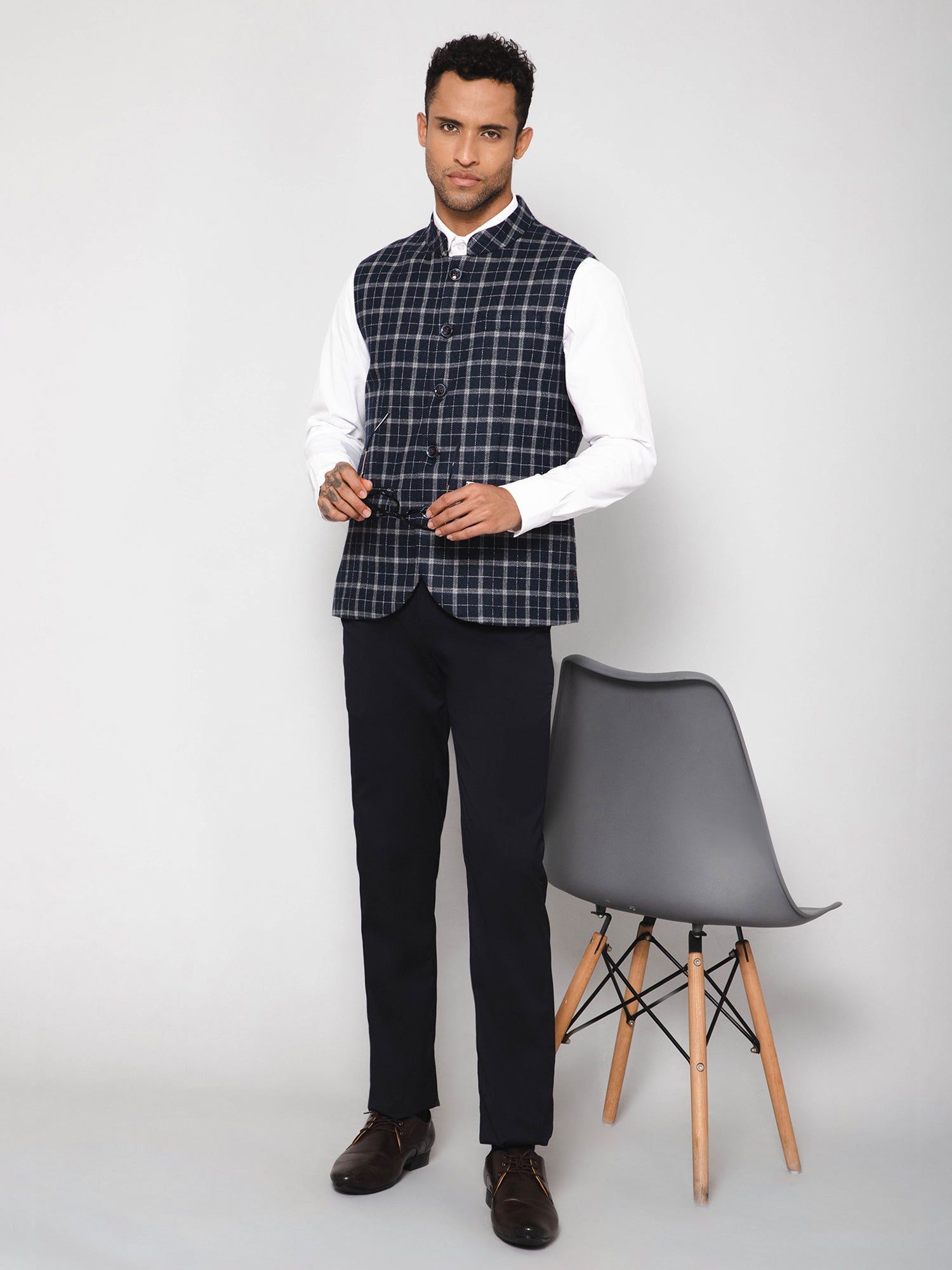 Cantabil Men Navy Waist Coat (7114264510603)