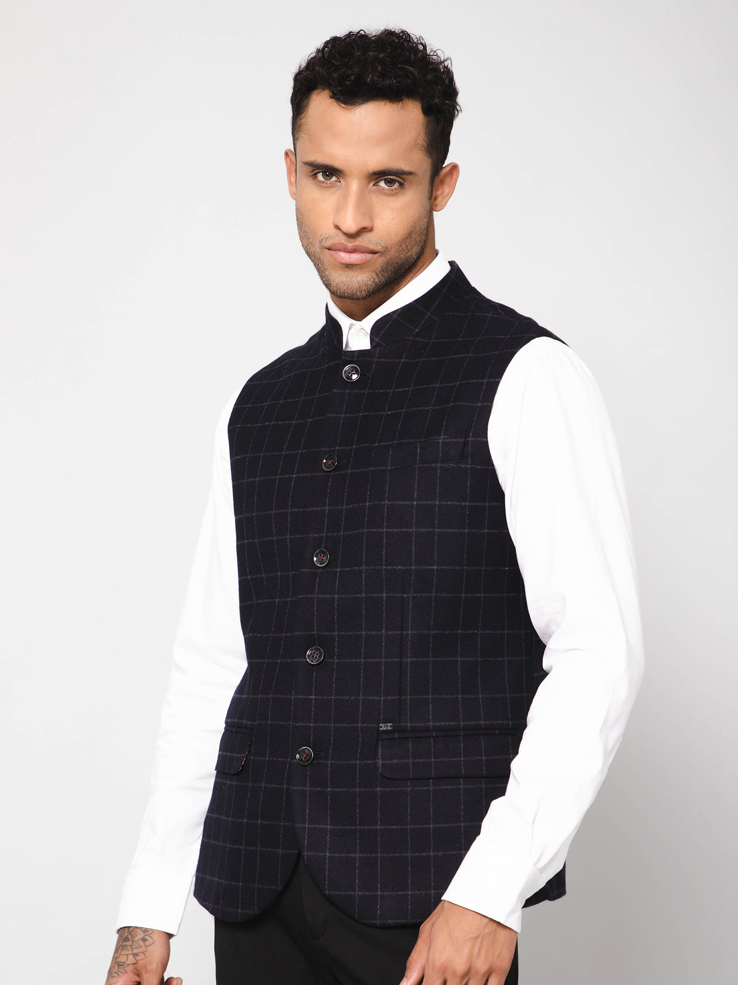 Cantabil Men Black Waist Coat (7114266280075)