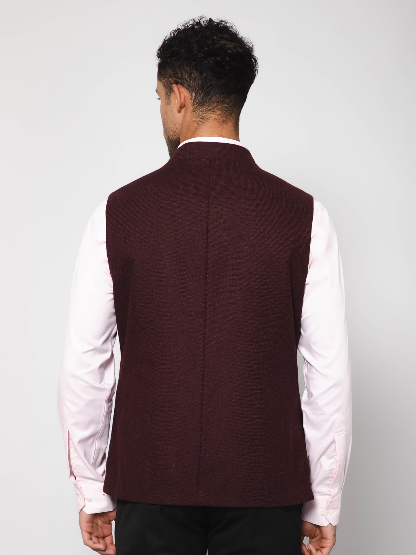 Cantabil Men Wine Waist Coat (7114269851787)