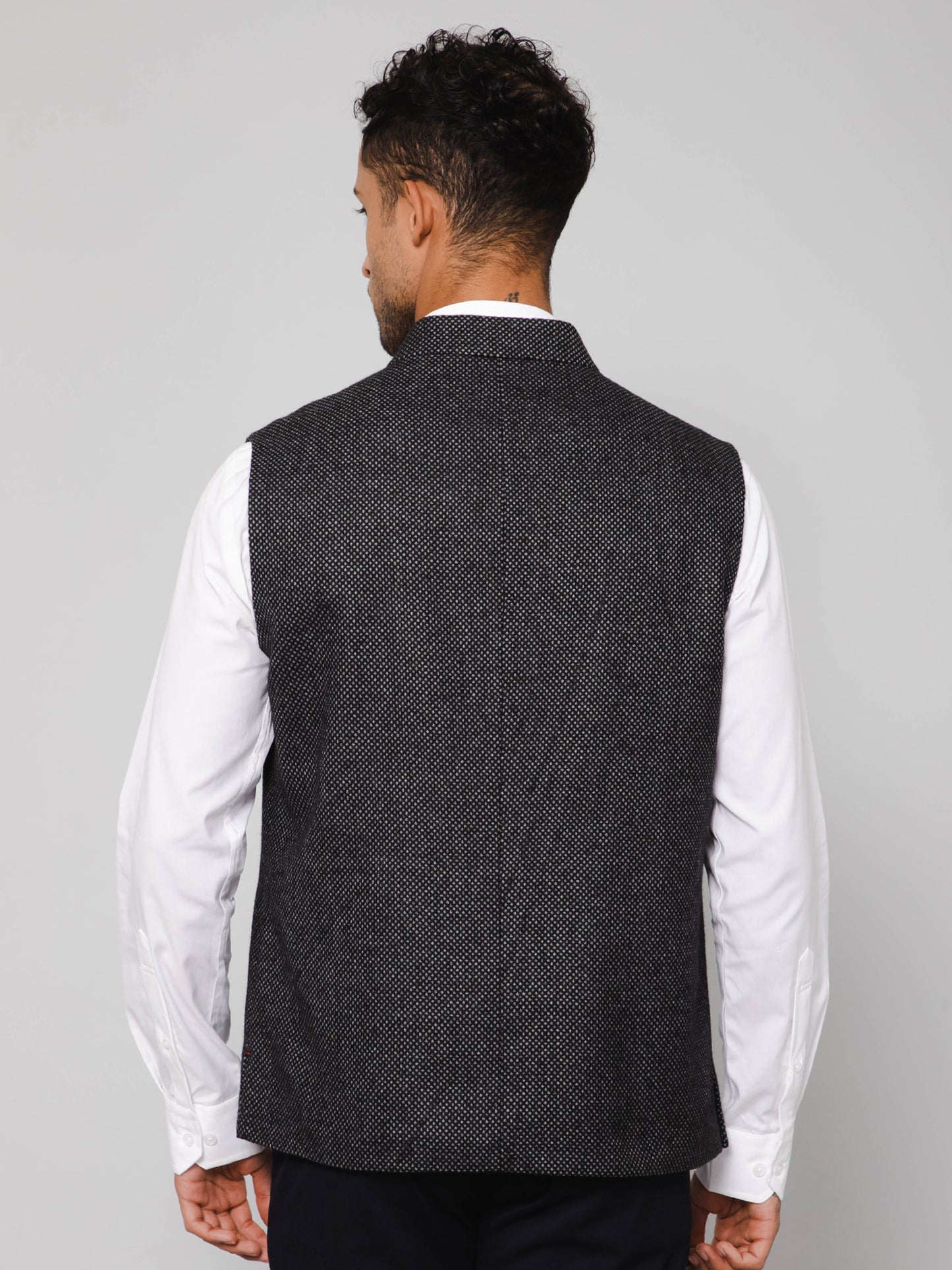 Cantabil Men Black Waist Coat (7114270539915)