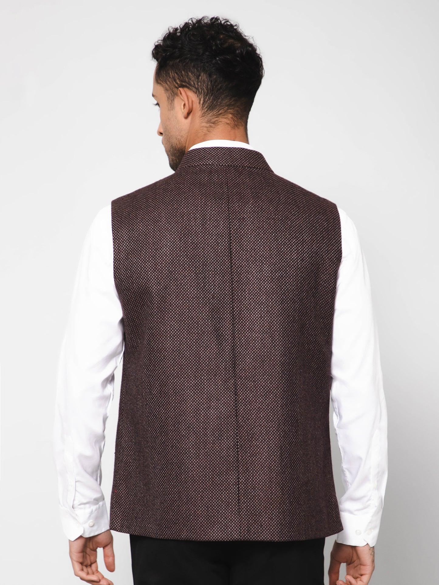 Cantabil Men Wine Waist Coat (7114271490187)