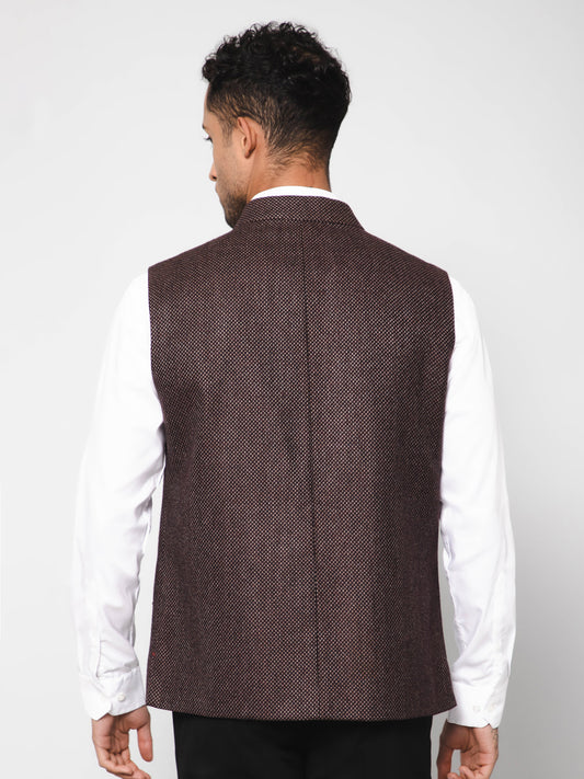 Cantabil Men Wine Waist Coat (7114271490187)