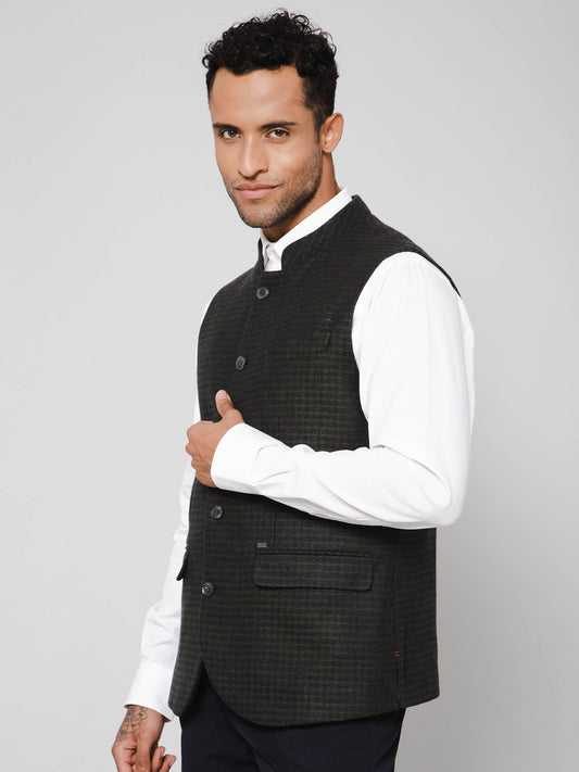 Cantabil Men Green Waist Coat (7114272571531)