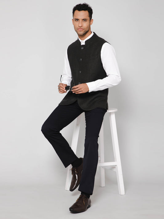 Cantabil Men Green Waist Coat (7114272571531)